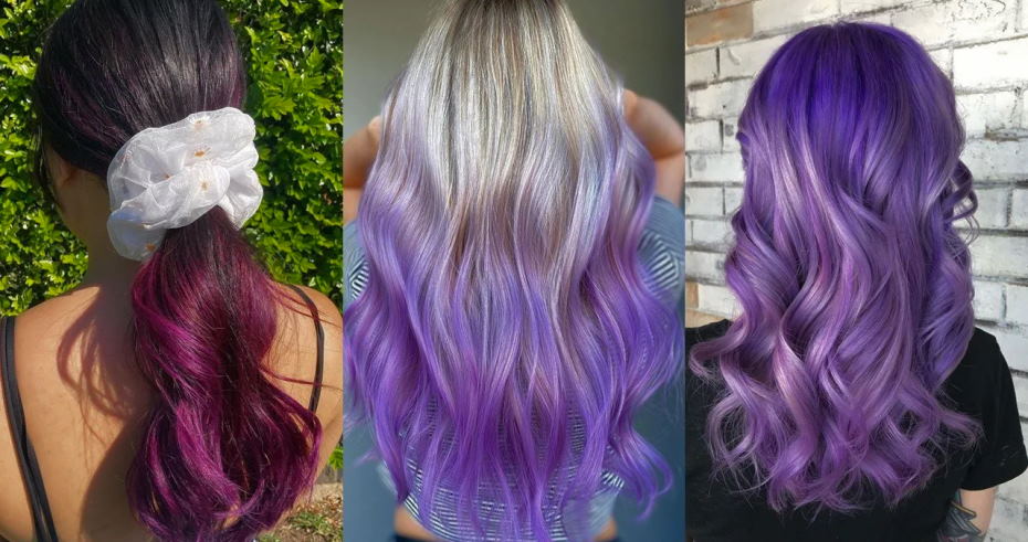 purple hairstyle